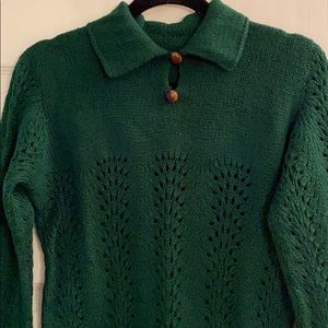 HANDMADE vintage Kelly Green sweater